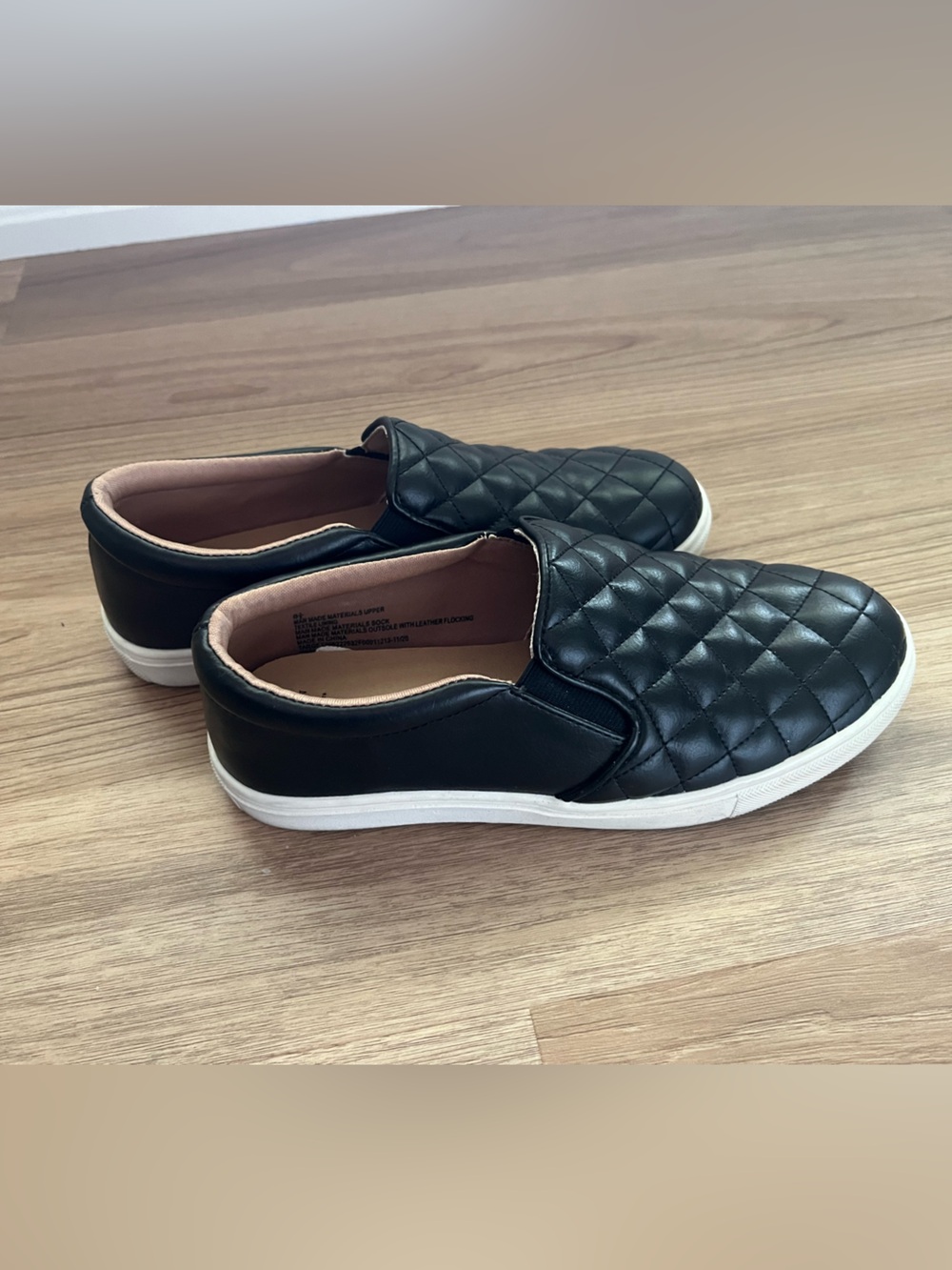 a new day Quilted Slip-On Loafers in Black with White Sole